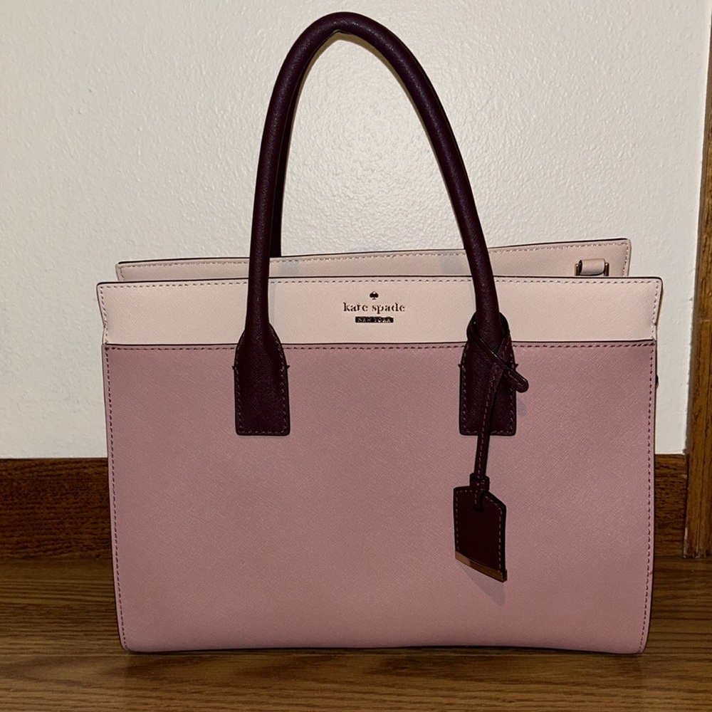 LARGE Kate Spade Purple Combo Satchel - Picture 2 of 4